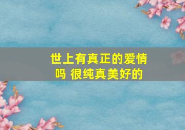 世上有真正的爱情吗 很纯真美好的